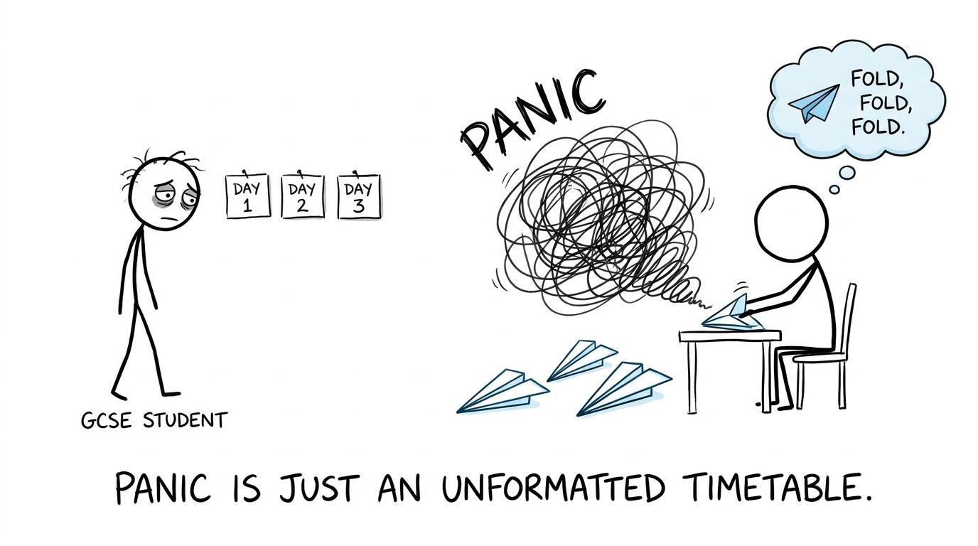 A student turns a panic cloud into a three-day timetable
