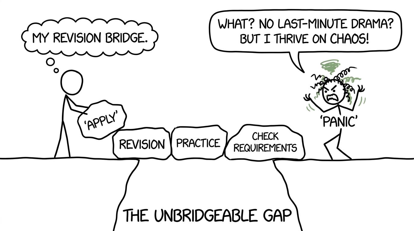 A revision bridge keeping the panic gremlin away