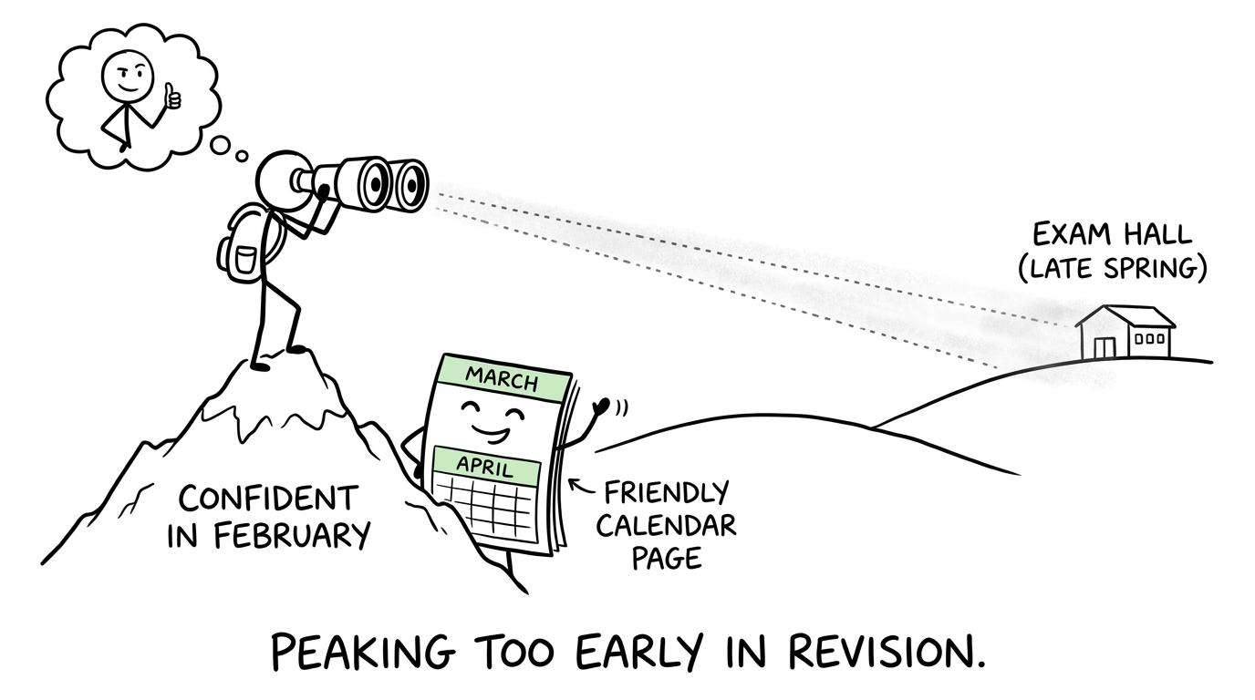 A student reaches the revision summit long before the exam hall