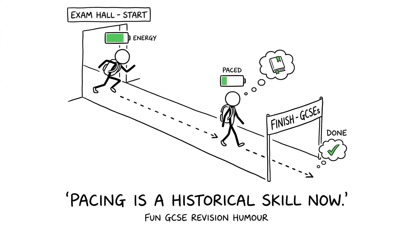 A student learns that exam pacing is closer to a steady walk than a sprint
