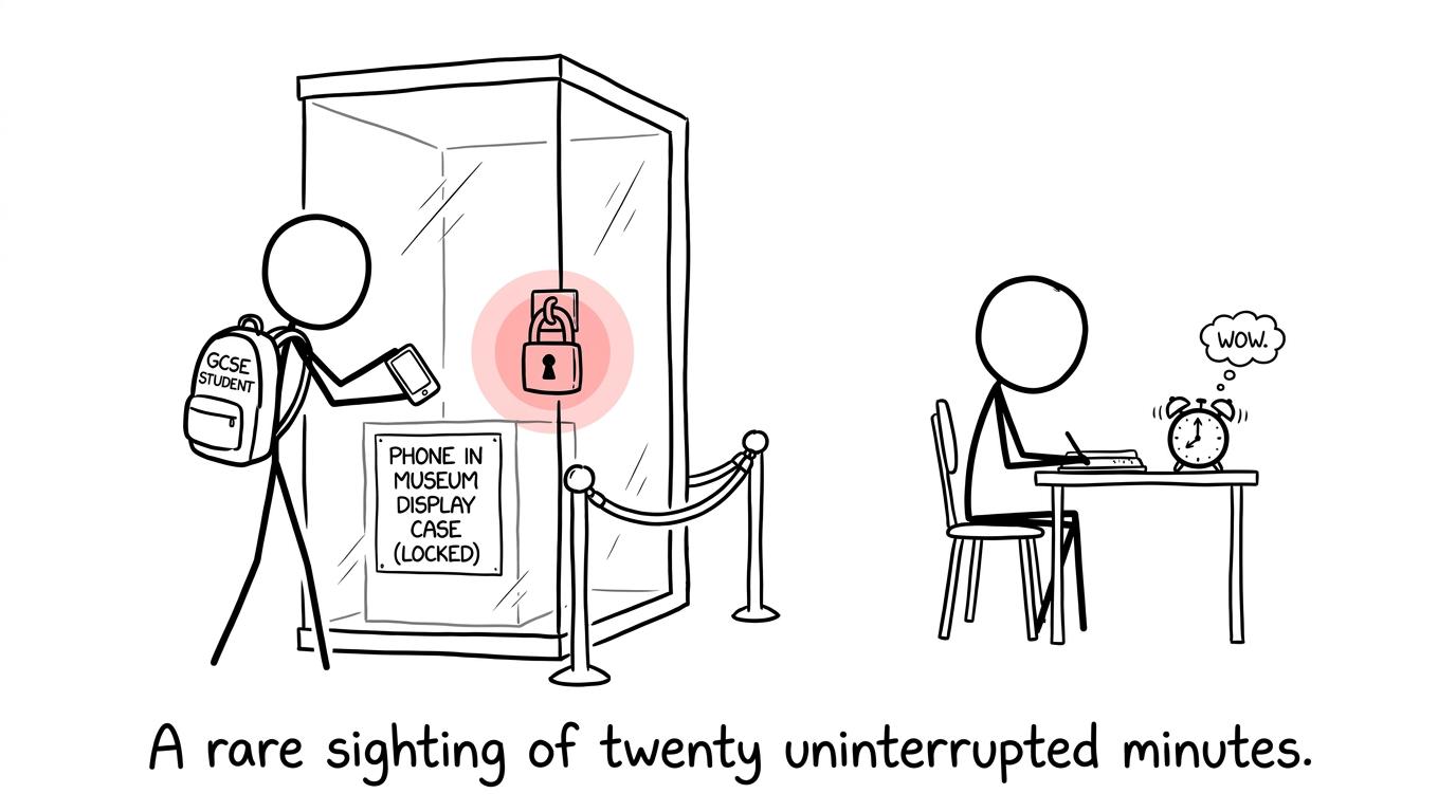 A phone is locked away for a short uninterrupted revision session