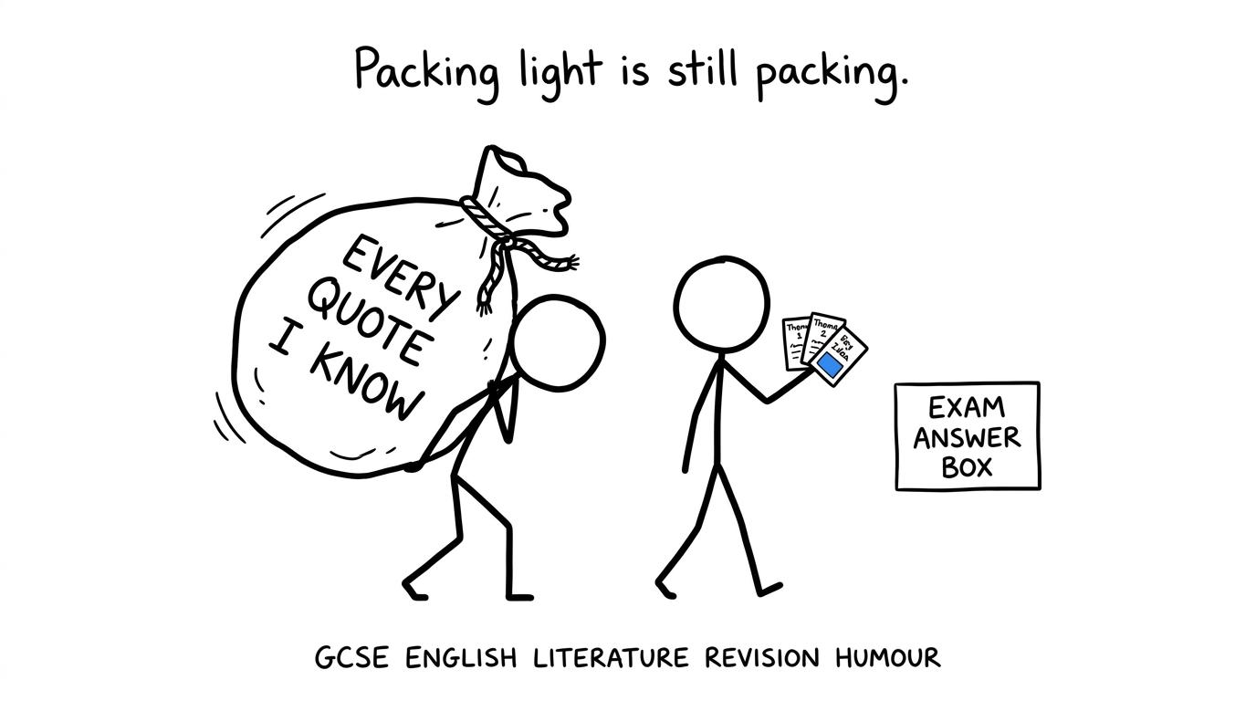 One student brings every quotation while another packs lightly