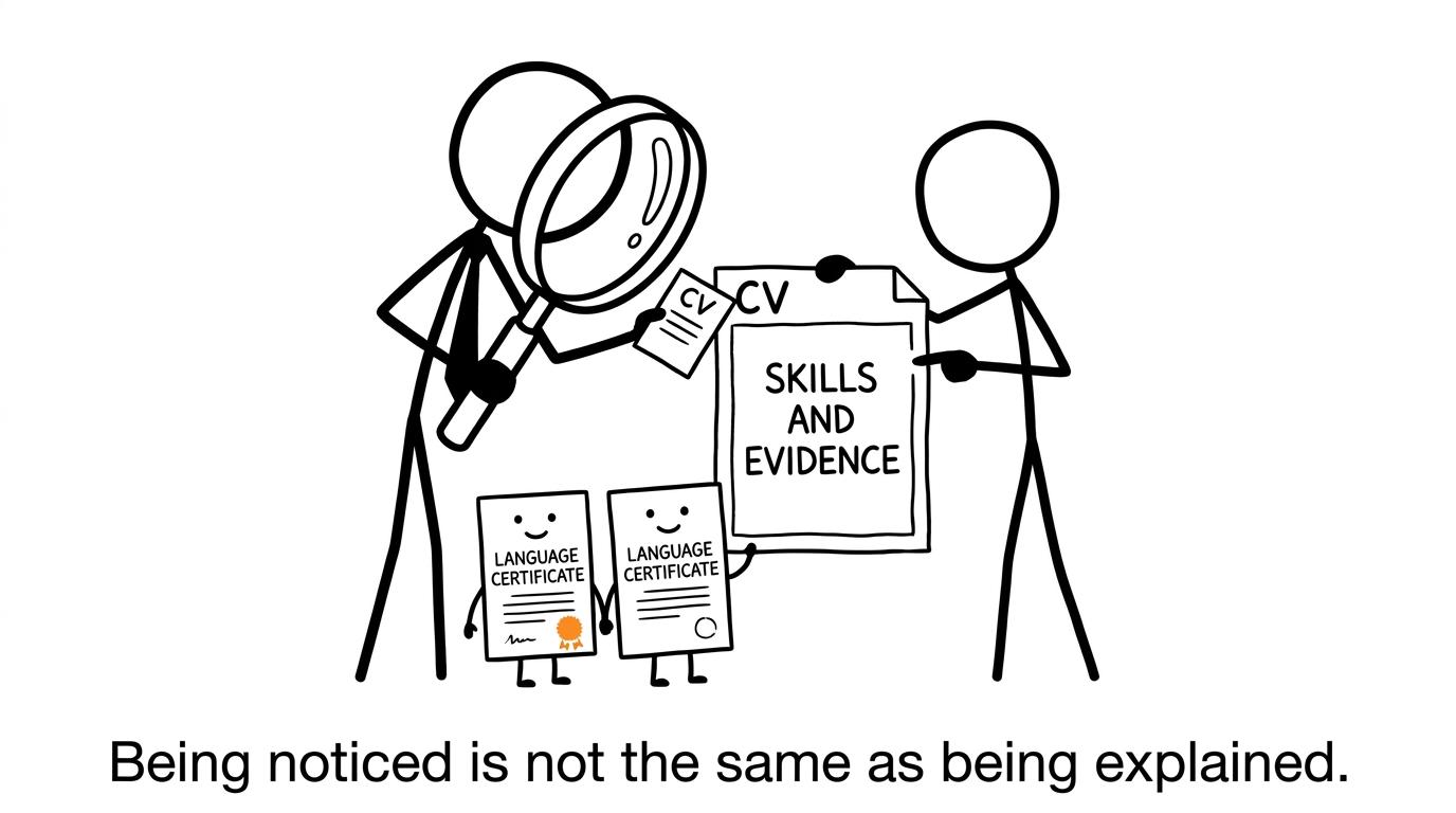 An employer looks for explained skills rather than an unexplained subject title