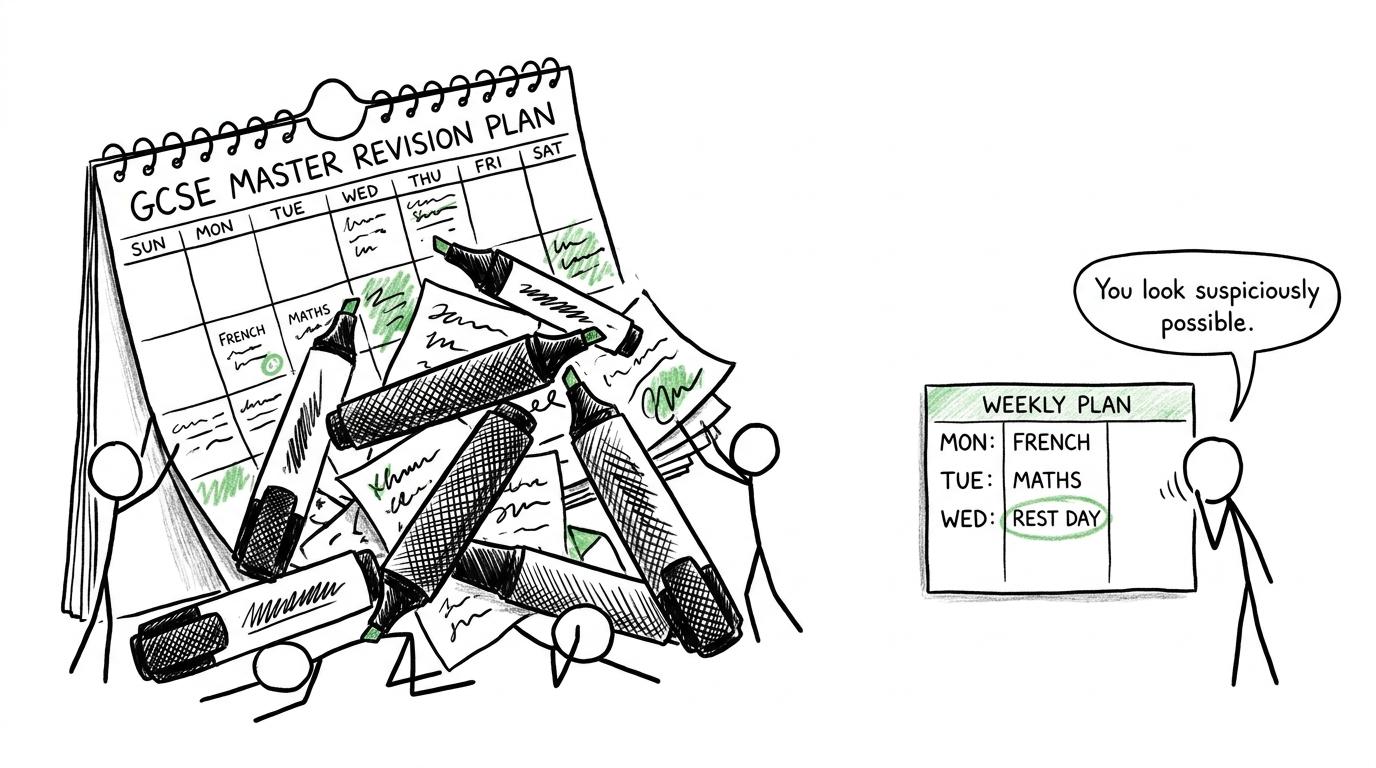 An impossible revision calendar meets a smaller plan that a student can actually follow