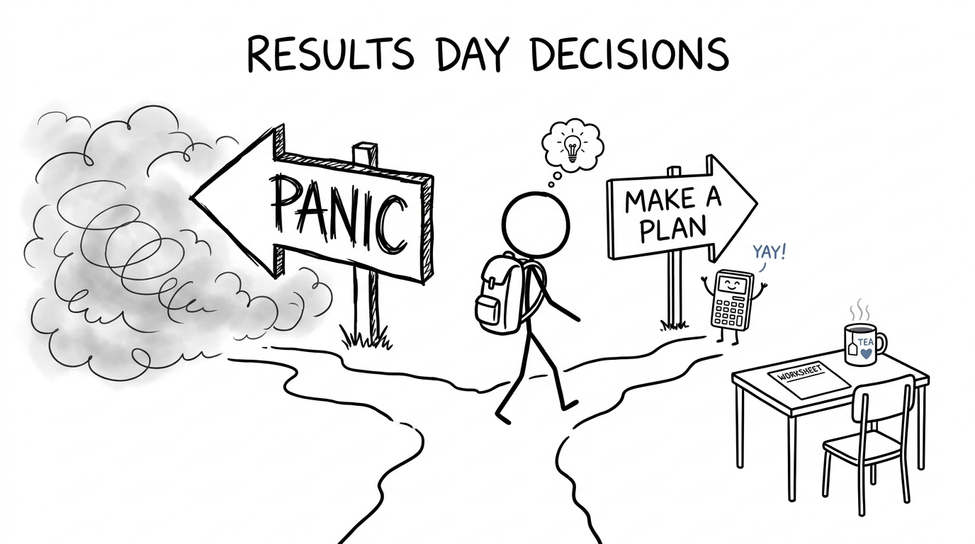A student choosing a revision plan instead of panic after Results Day