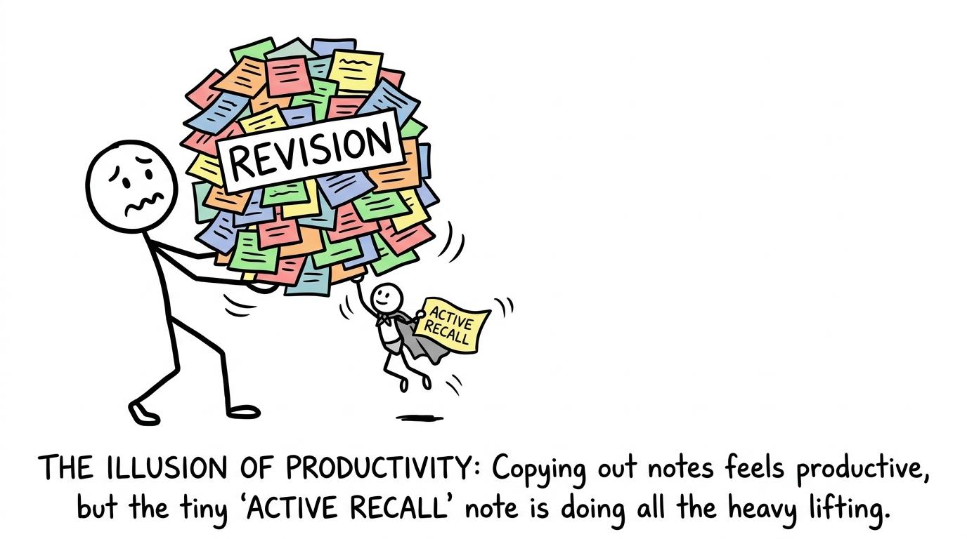 Tiny sticky note superhero lifting revision