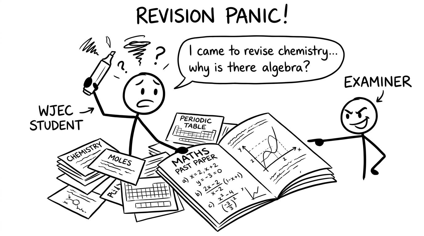 A WJEC student revising with unexpected algebra