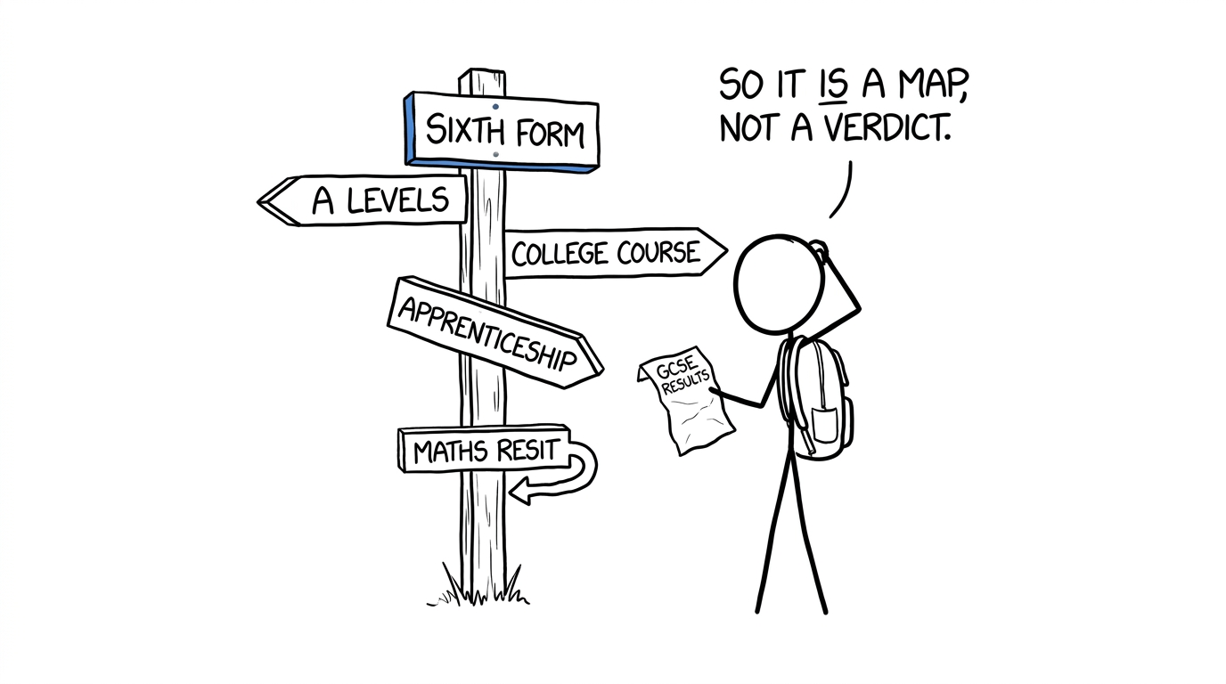 A student treats their GCSE result as a map rather than a verdict