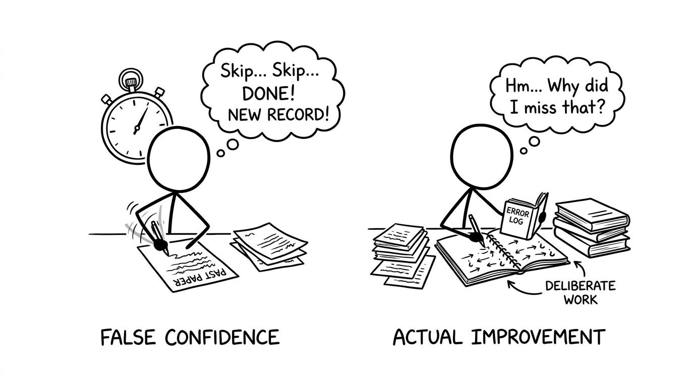 False confidence vs actual improvement comic