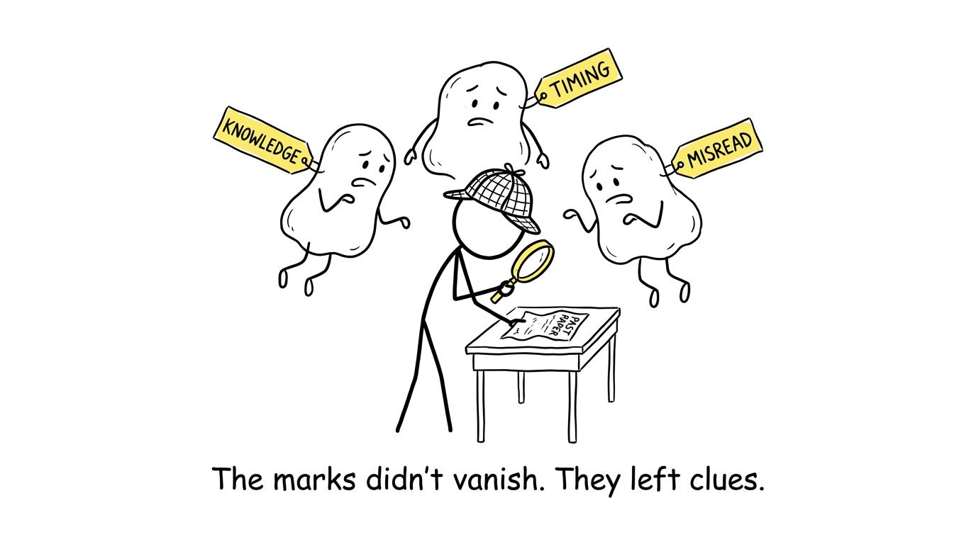 A student detective follows the clues left by lost marks