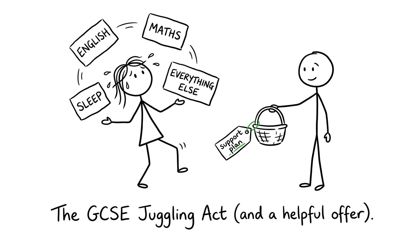 A GCSE student juggles English, maths, sleep and everything else