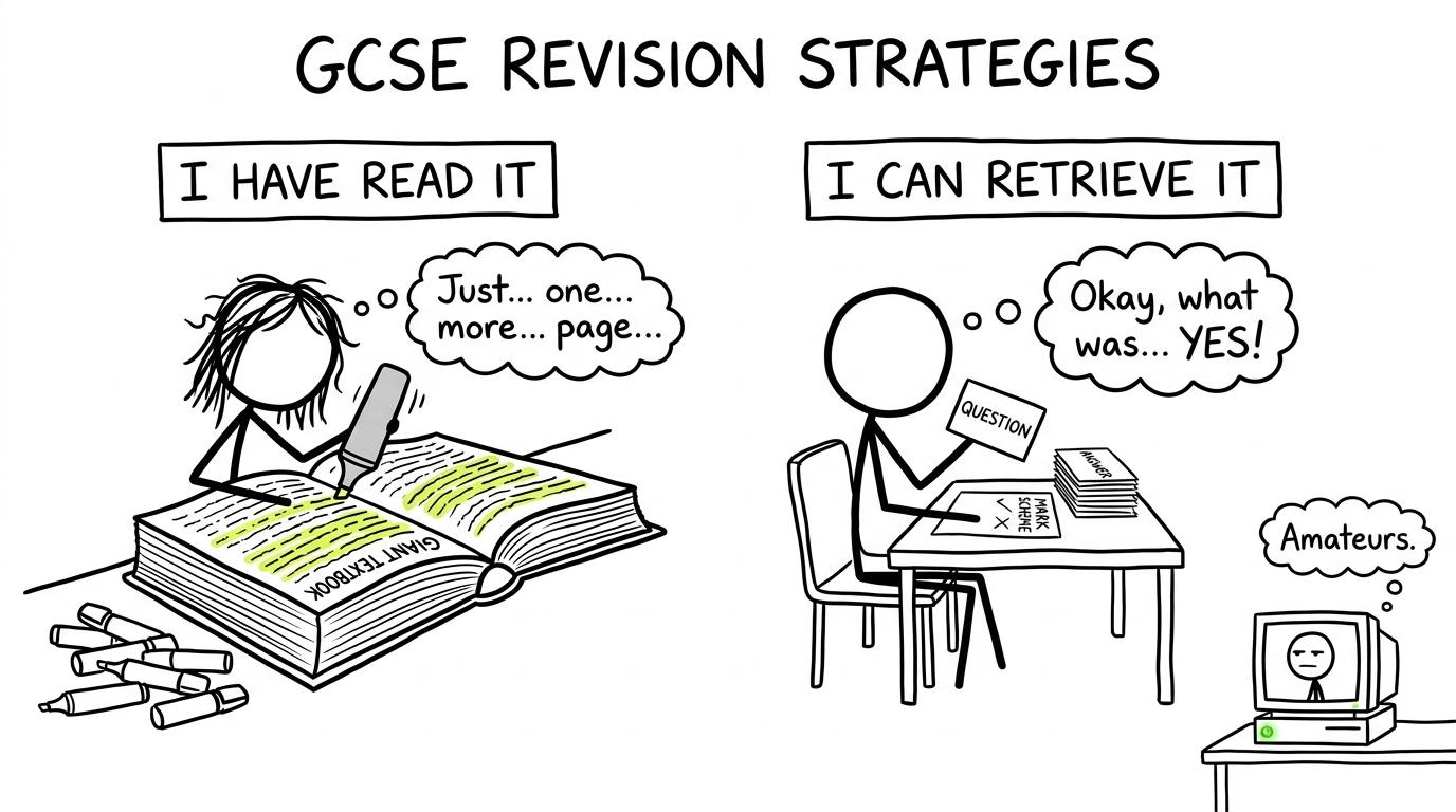 One student highlights everything while another retrieves and checks