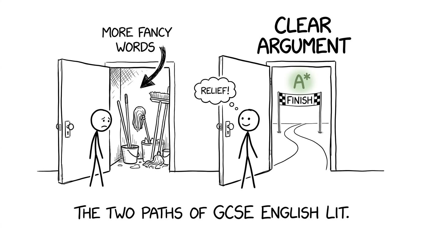 The clear argument door leads somewhere more useful than fancy vocabulary