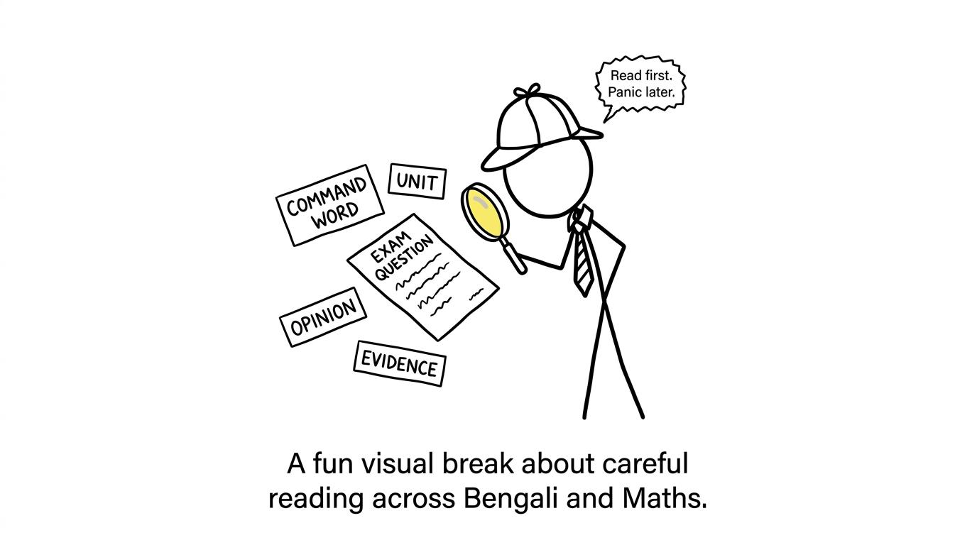 An exam detective searches for command words, units and evidence