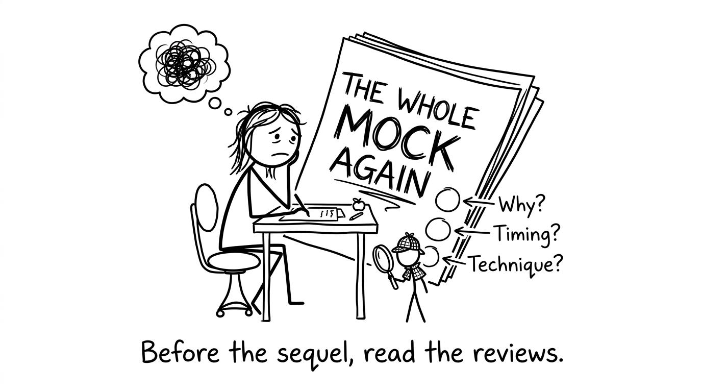 A student considers the sequel to an enormous mock paper while a detective identifies weak spots