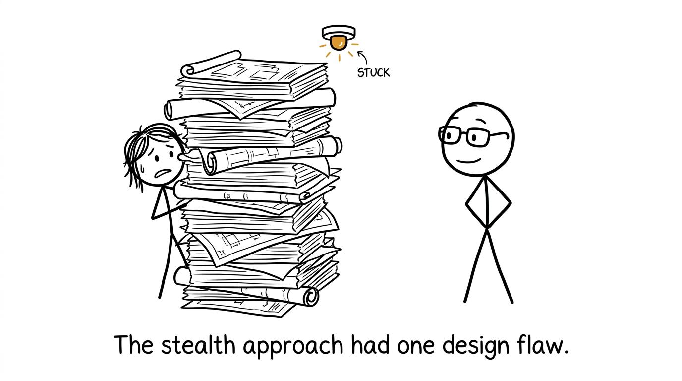 A student discovers the design flaw in hiding a problem