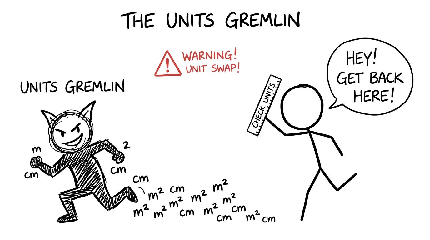 A units gremlin stealing marks by swapping cm and m