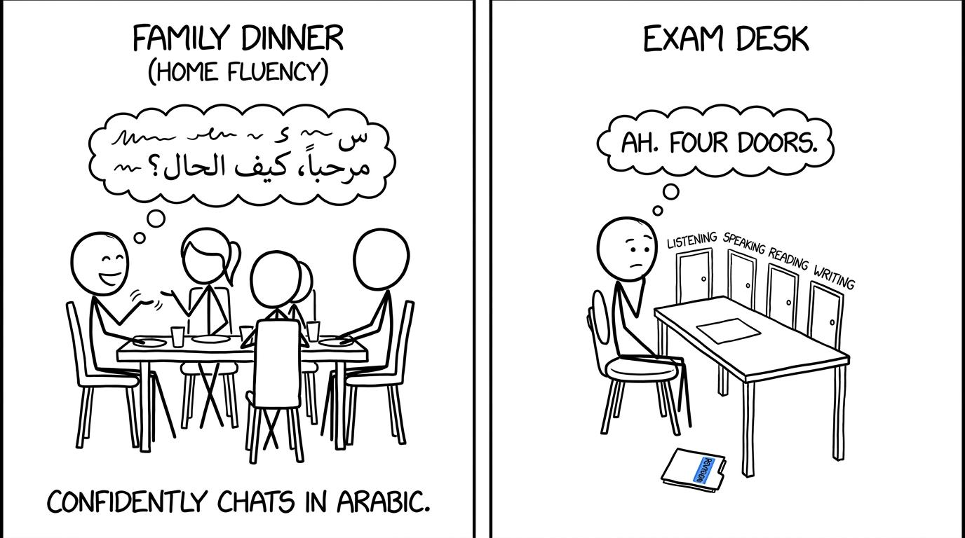 A confident home speaker discovers that GCSE Arabic has four separate skill doors