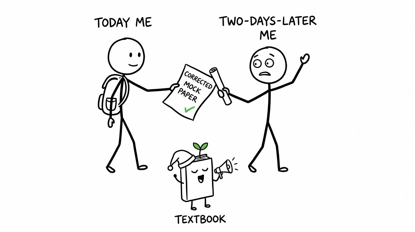 Today’s student passes a corrected mock to their future revision self