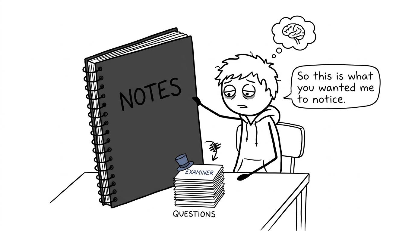A student turns an intimidating notebook into a manageable stack of revision questions