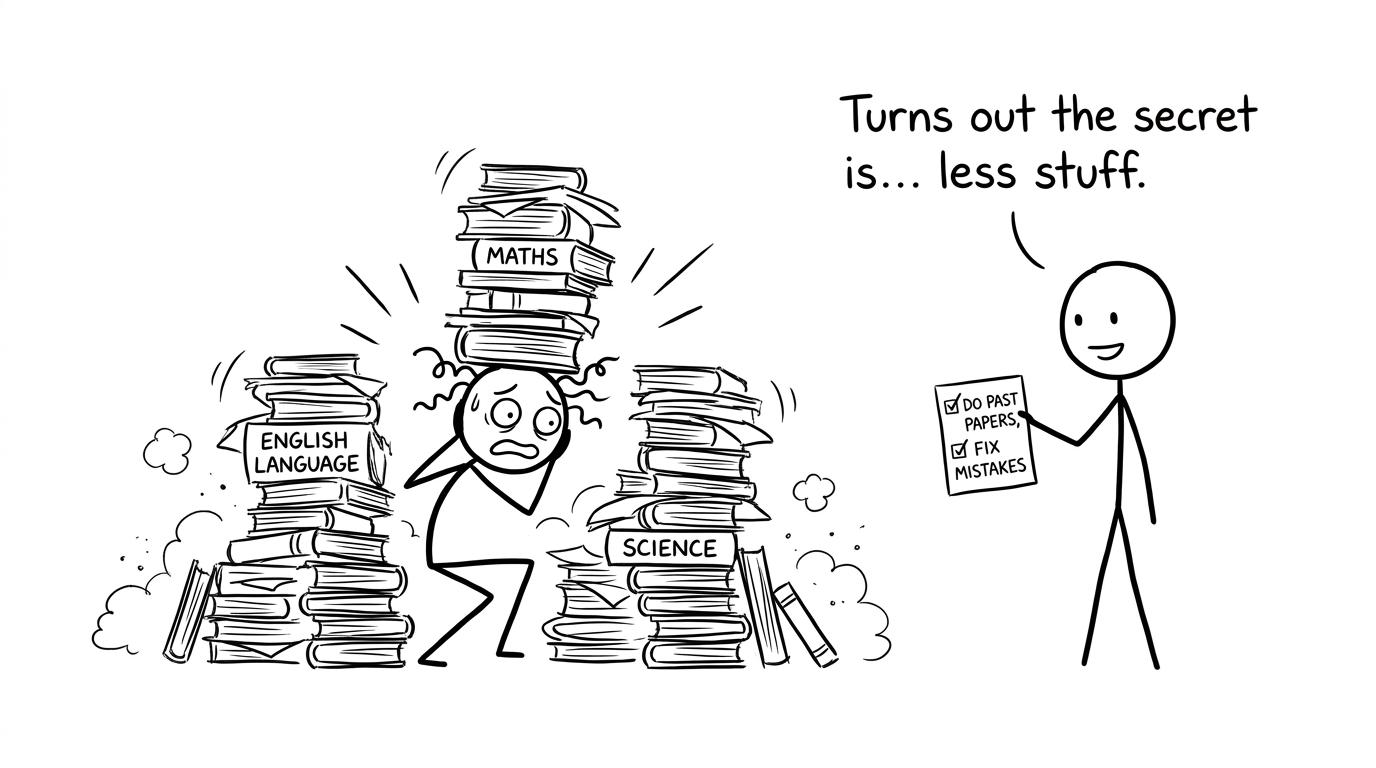 A stressed student and a tiny checklist