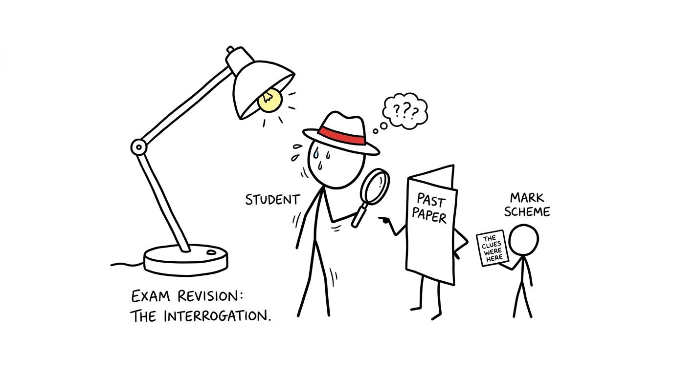A detective student discovers that the mark scheme contains the clues