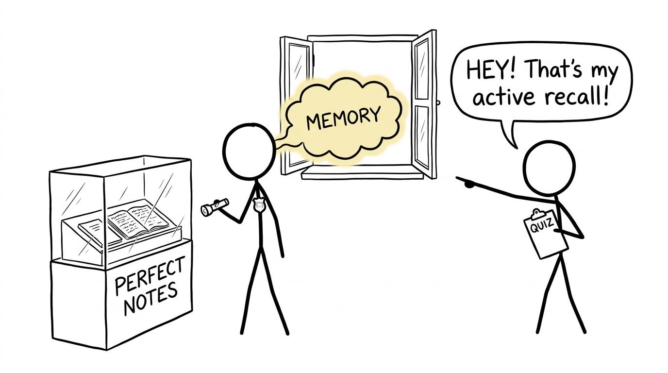 A memory cloud escapes while perfect notes remain safely displayed