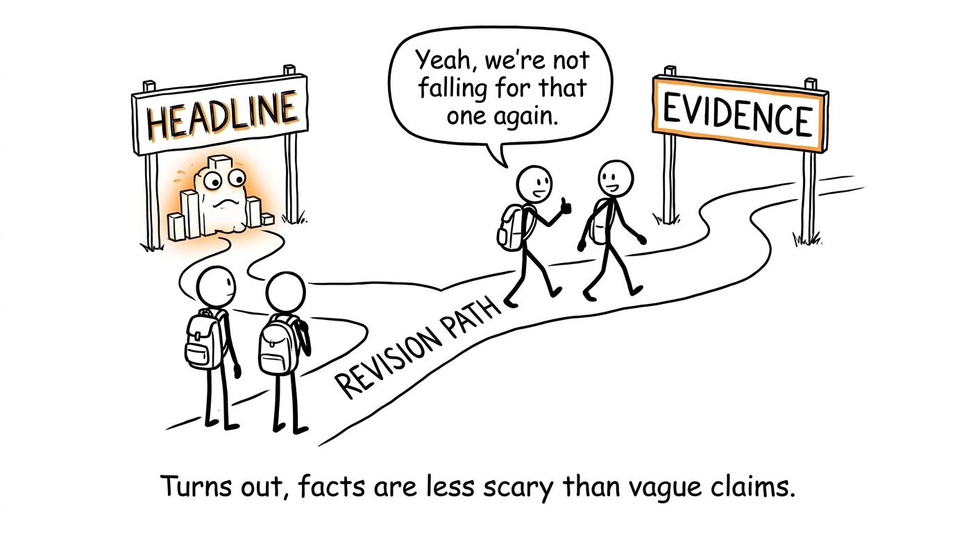 Students choose evidence rather than a dramatic headline