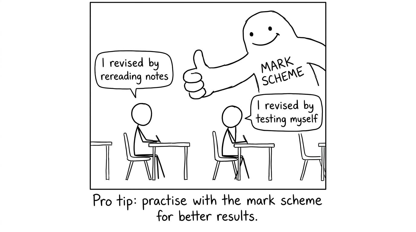 The Mark Scheme monster approves active recall
