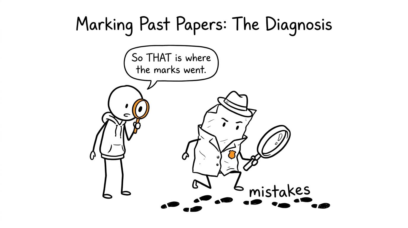 An exam-paper detective investigating where marks disappeared