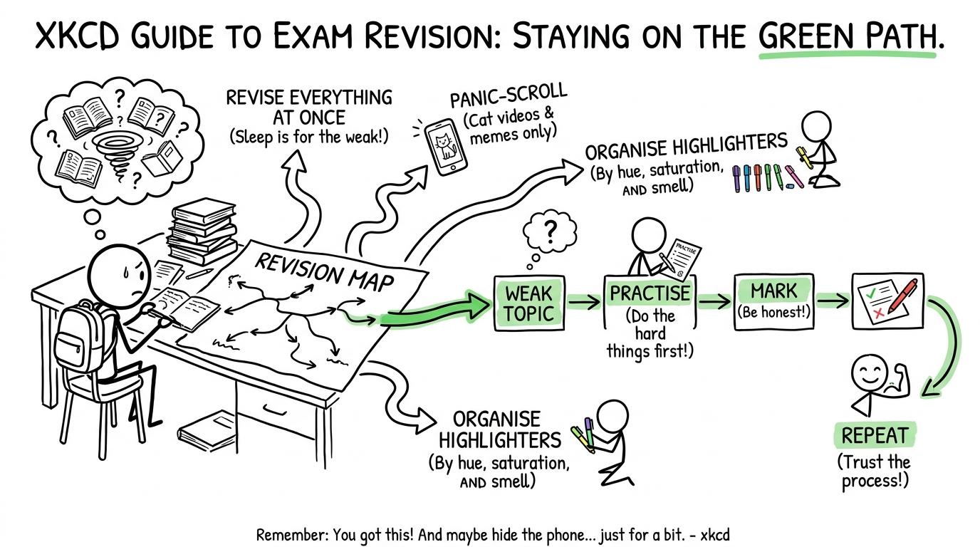 A revision map offers one useful route and several impressive-looking ways to avoid revision