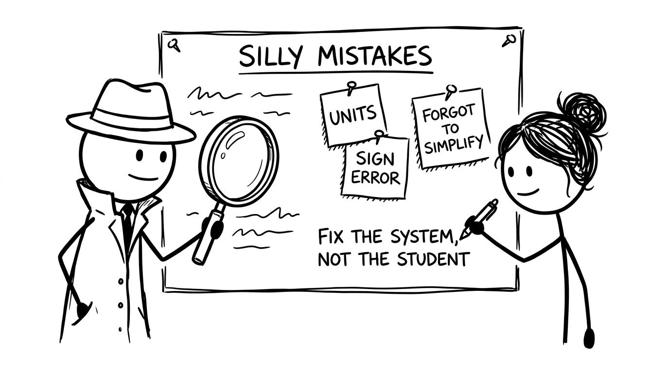 Detective investigating silly mistakes