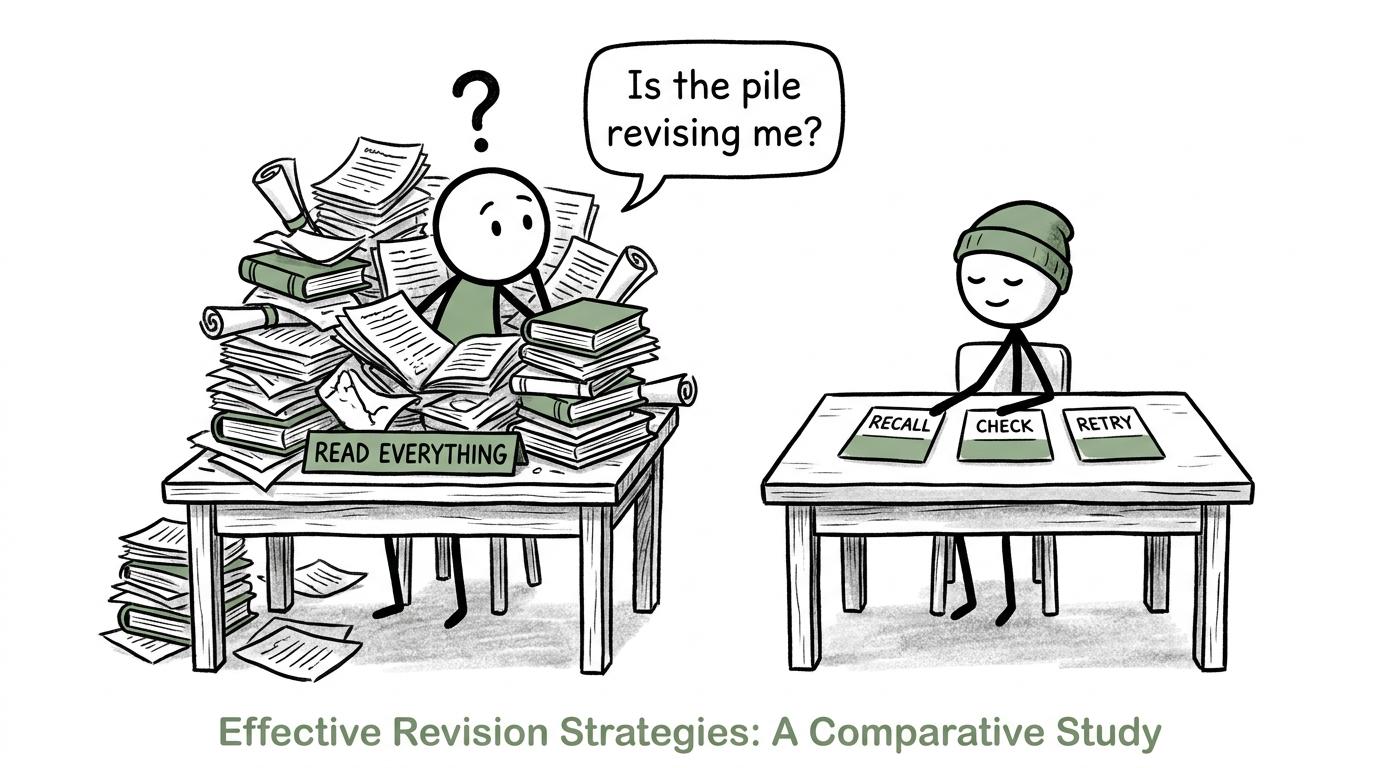 One student discovers that recall, checking and retrying beat an enormous pile of notes