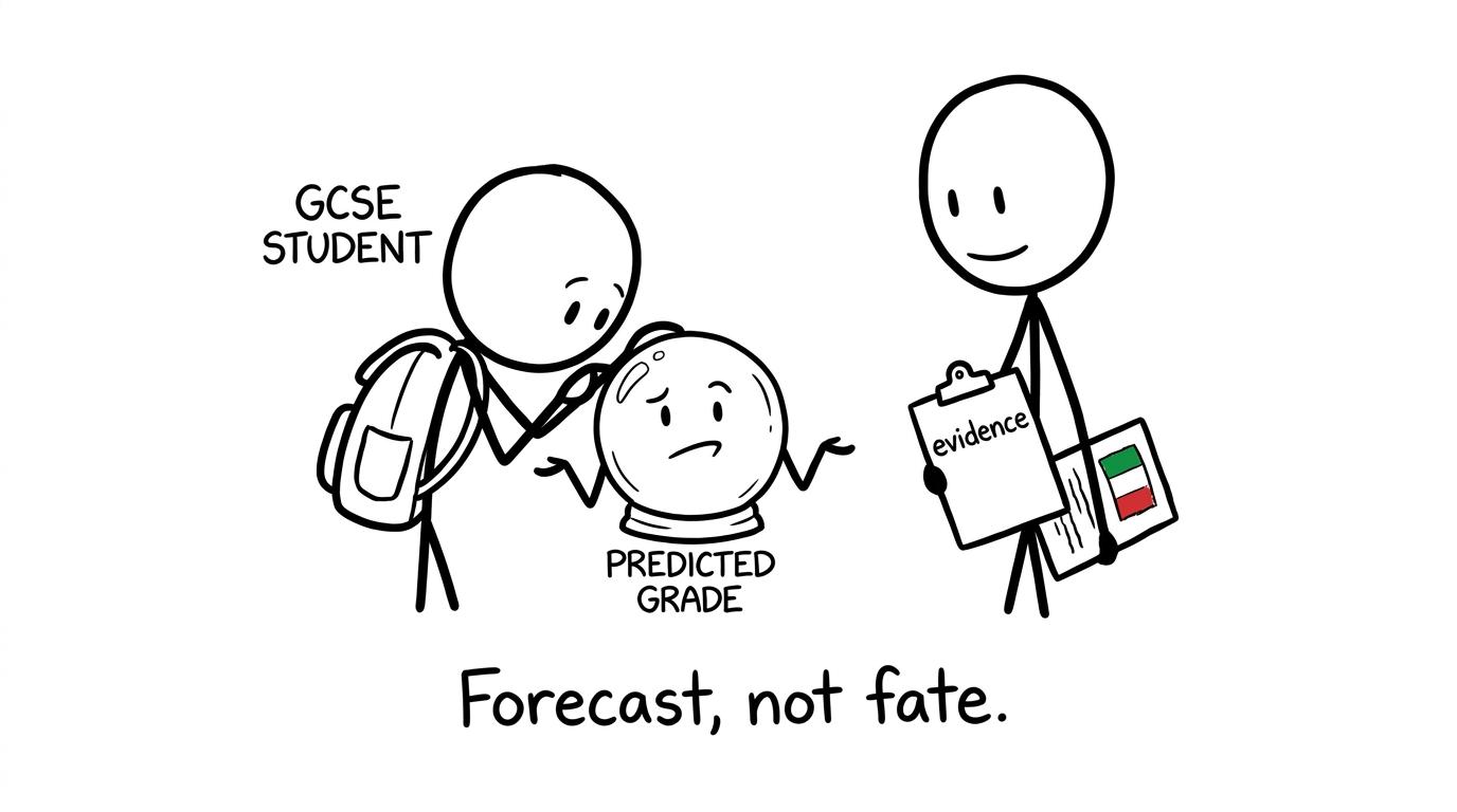 A predicted grade is a forecast, not fate