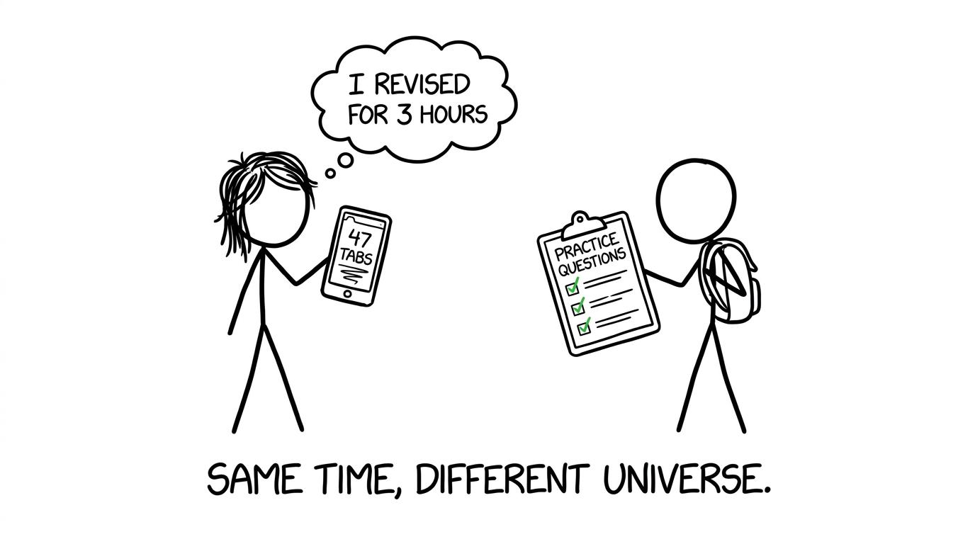 Same time different universe revision habits