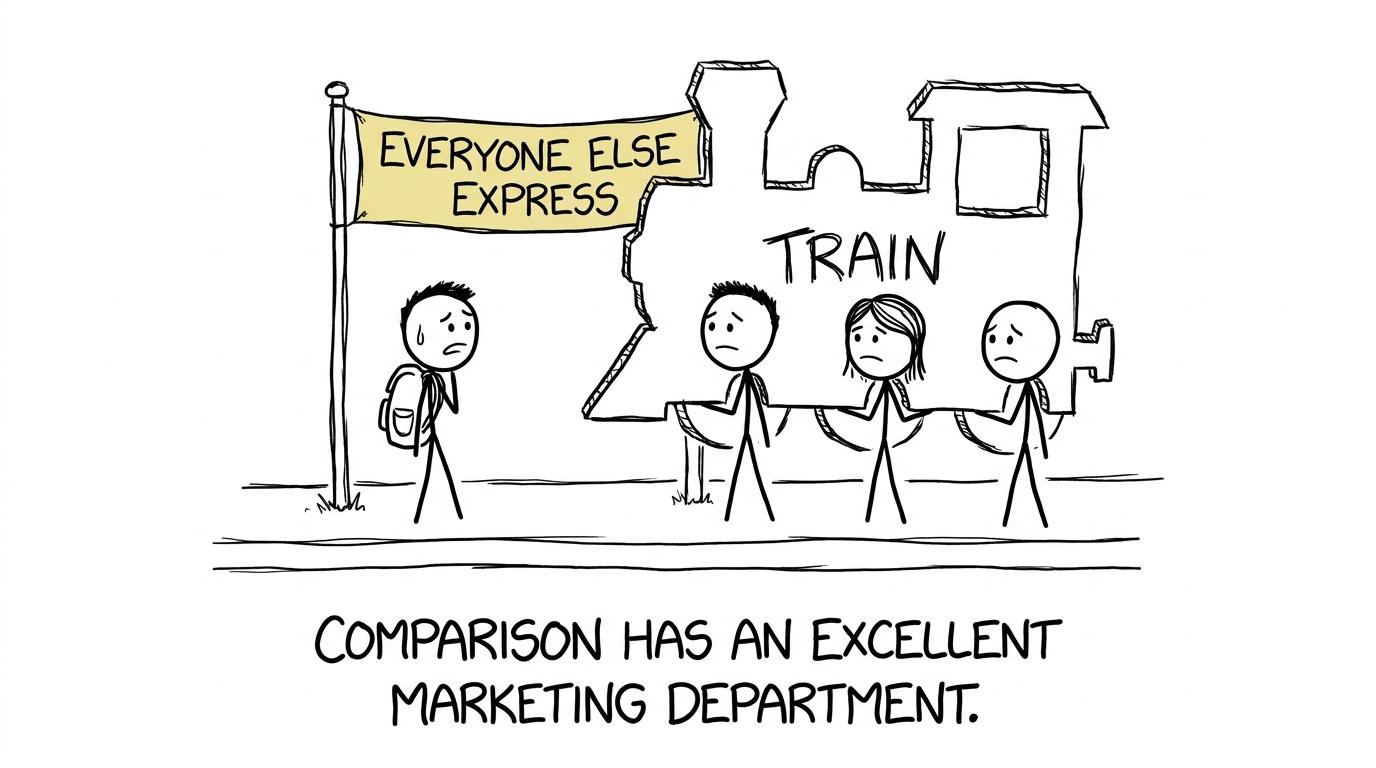 Students discover that the Everyone Else Express is only a cardboard cut-out