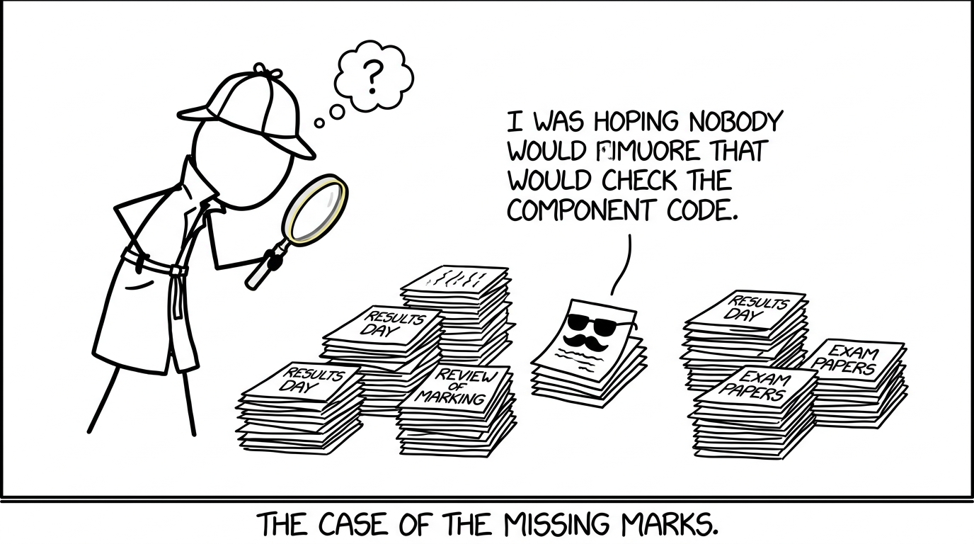 A student detective searches for the correct Combined Science component