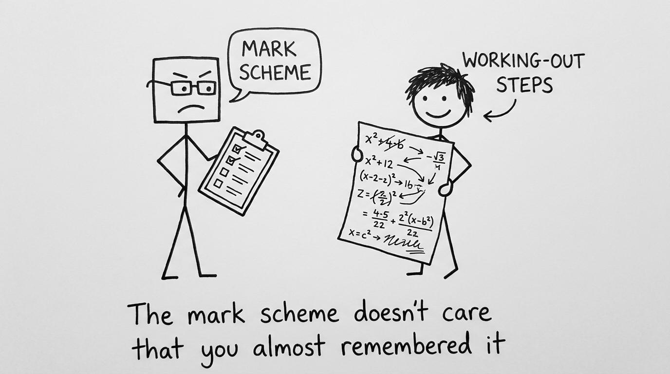 A stern mark scheme character