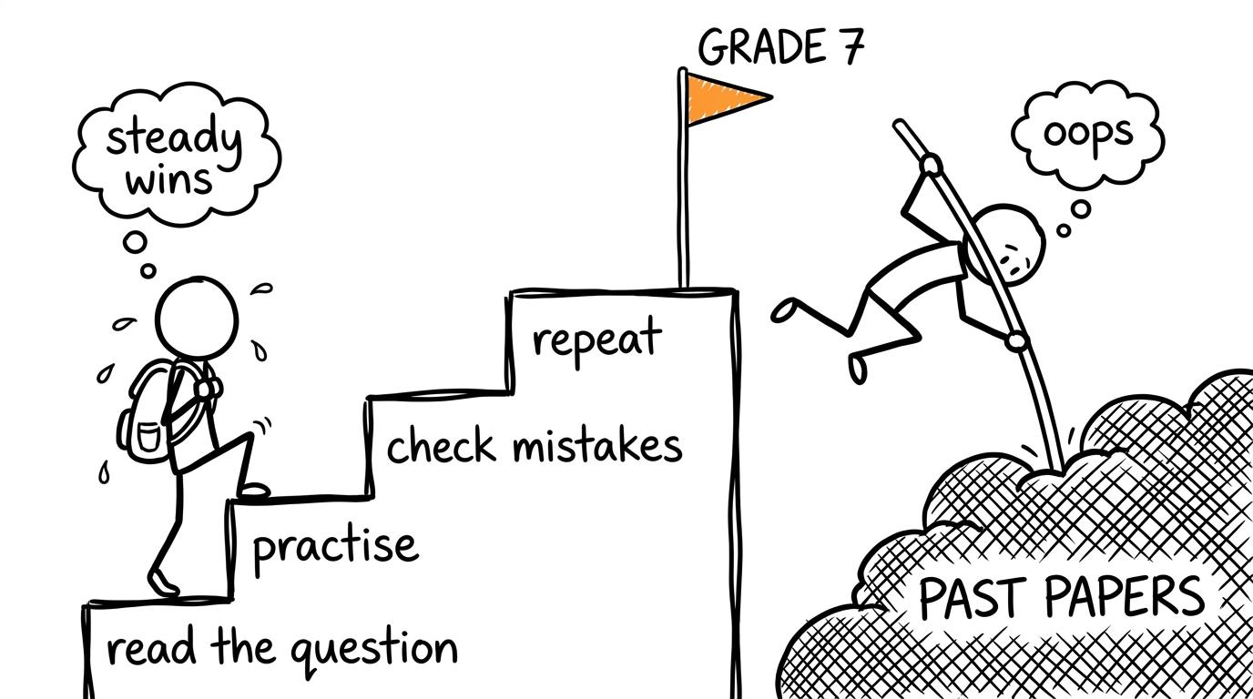 A revision staircase beats trying to jump directly to grade 7