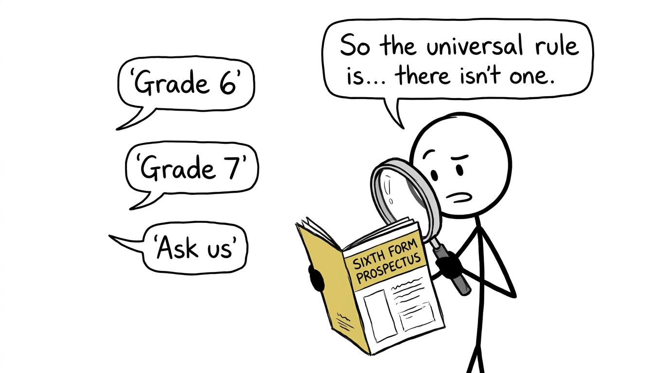 A student discovering that sixth forms have different entry rules