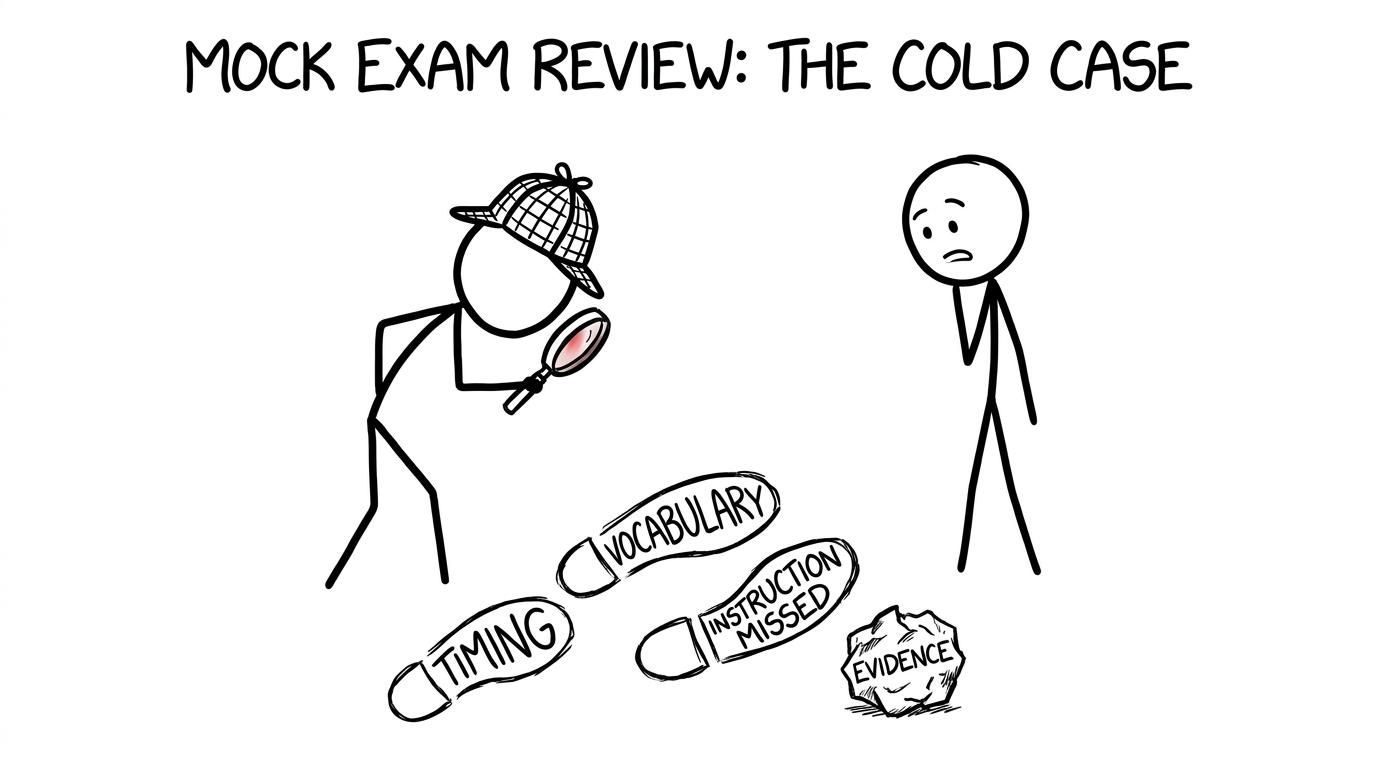 A student detective follows the evidence left by timing and vocabulary mistakes