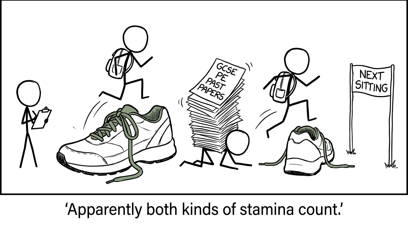 A student building both physical and past-paper stamina