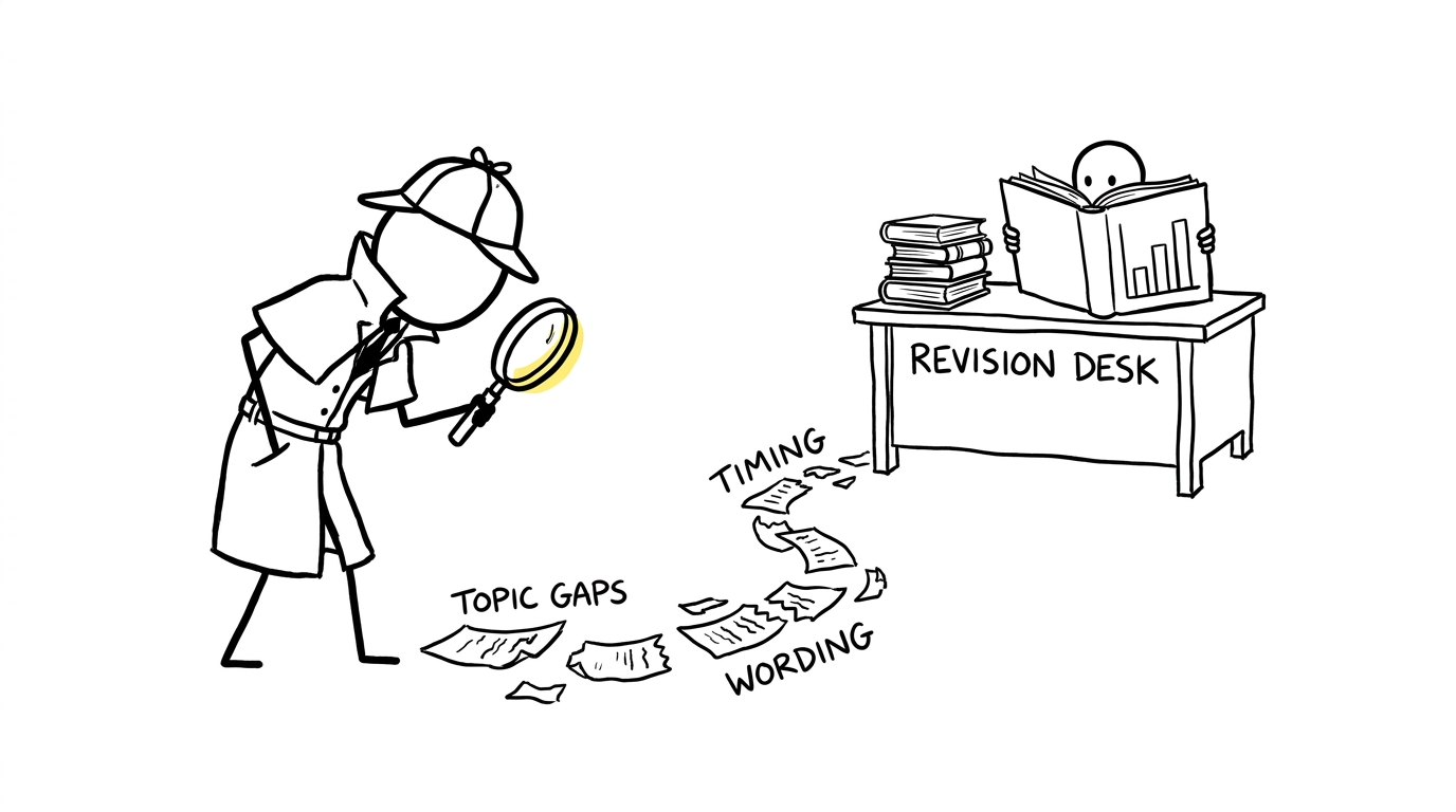 A student detective tracking down hidden revision weaknesses