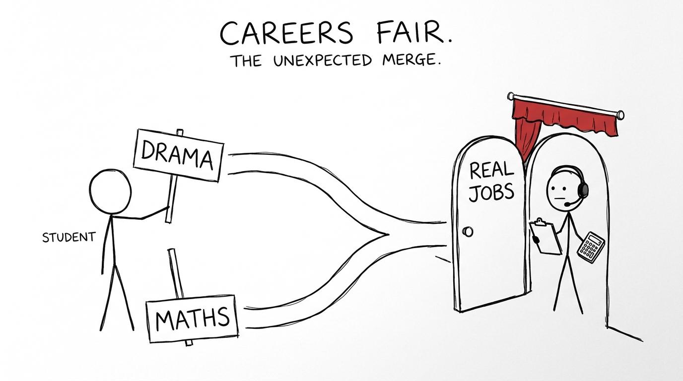 A student discovers that Drama and Maths can lead through the same backstage career door