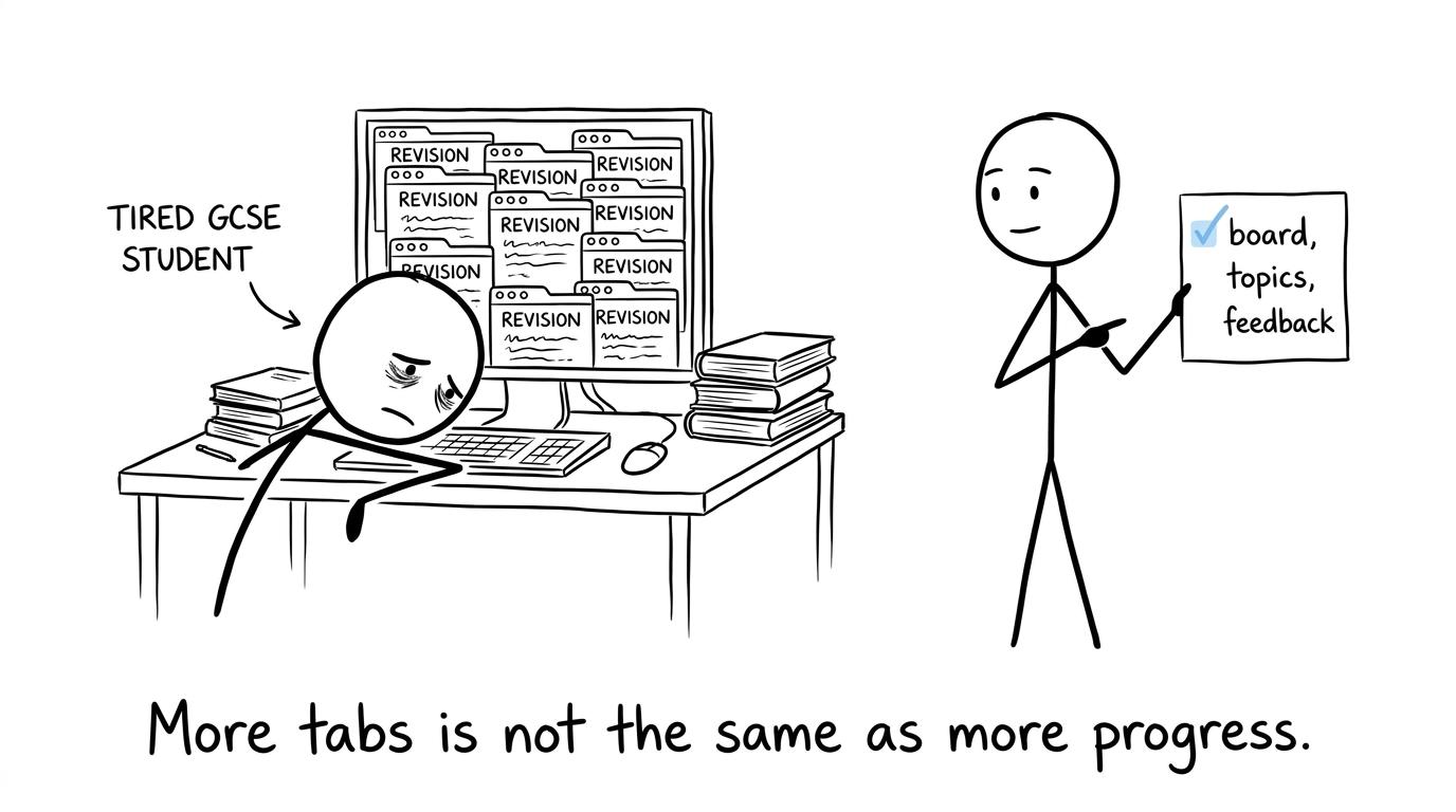 A student discovers that more revision tabs do not necessarily mean more progress