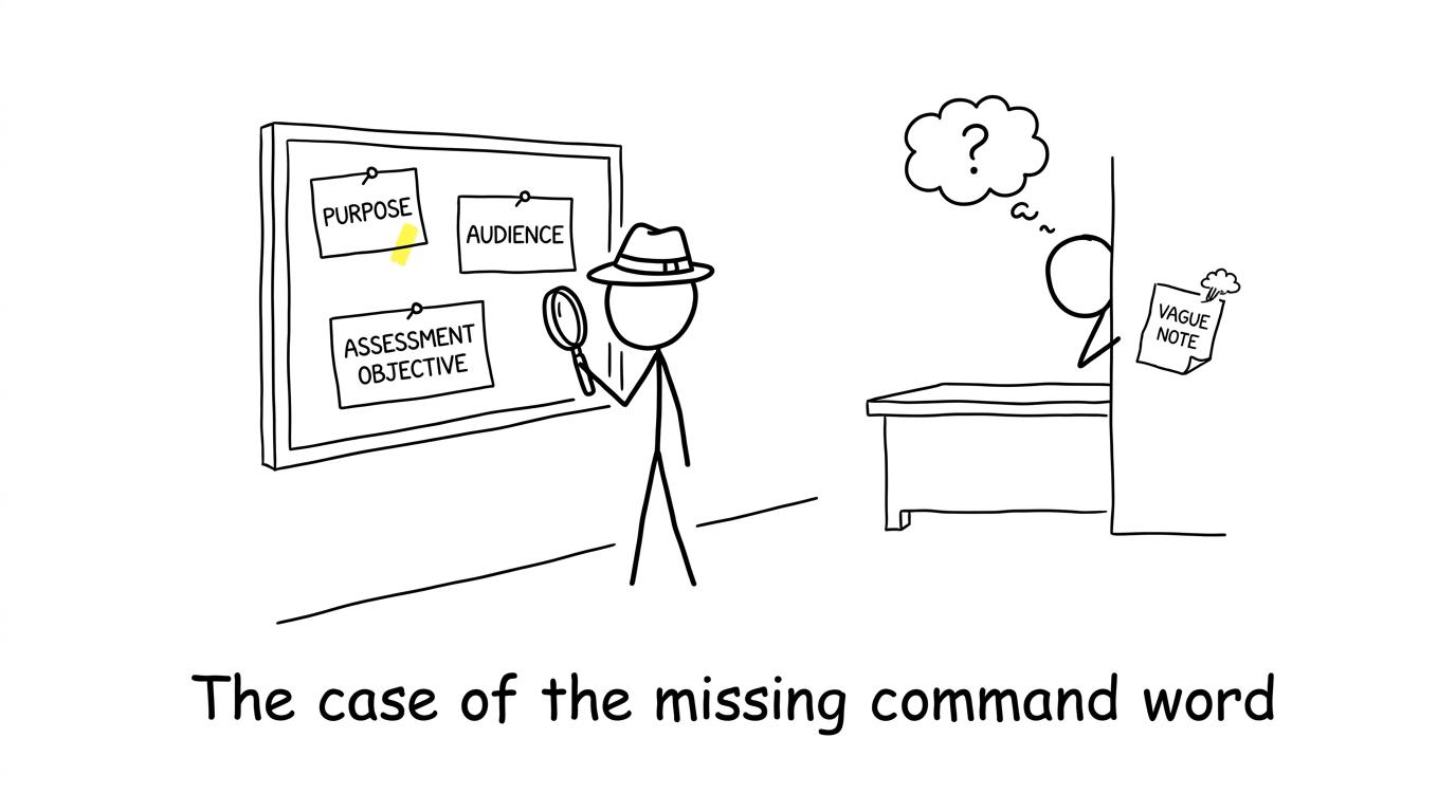 A revision detective investigates purpose, audience and assessment objectives