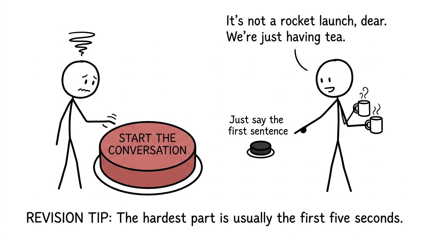 A student discovers that starting the conversation is smaller than it feels