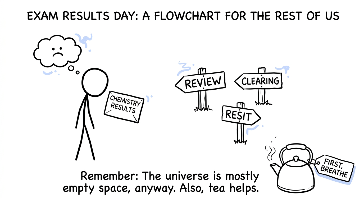 A student pauses before choosing between a review, Clearing and a resit