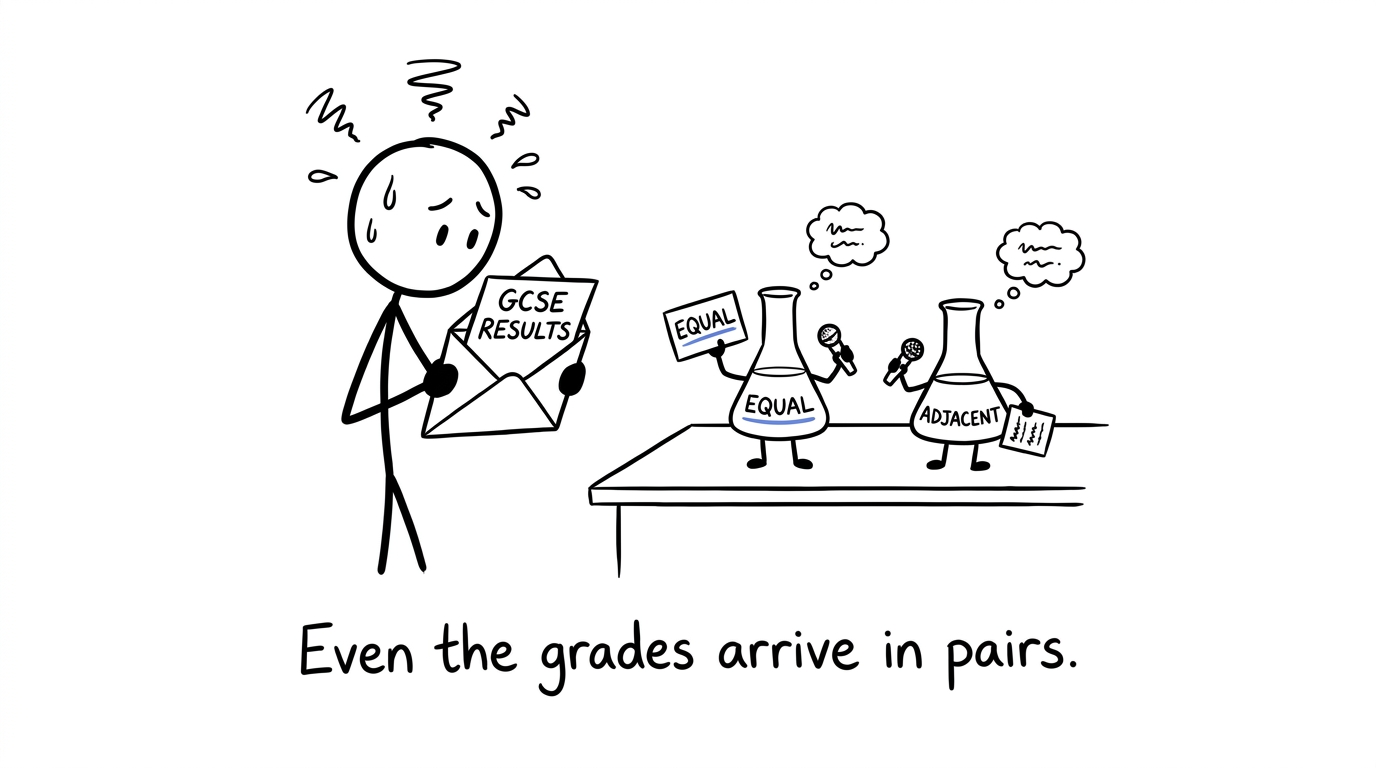 A student discovers that Combined Science grades arrive in pairs