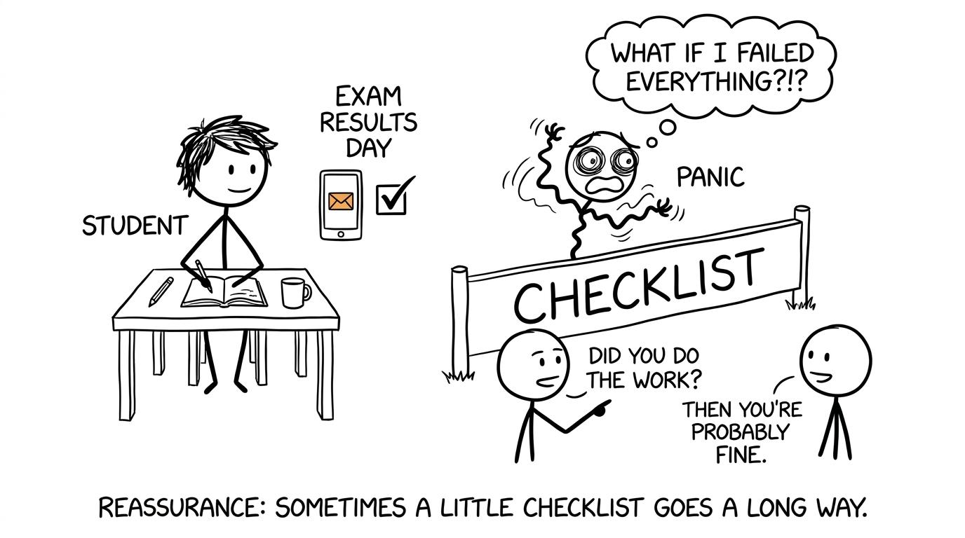 A calm revision checklist keeps last-minute panic away from the desk